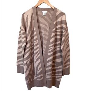 Cupcakes and Cashmere Zebra Print Sweater Cardigan